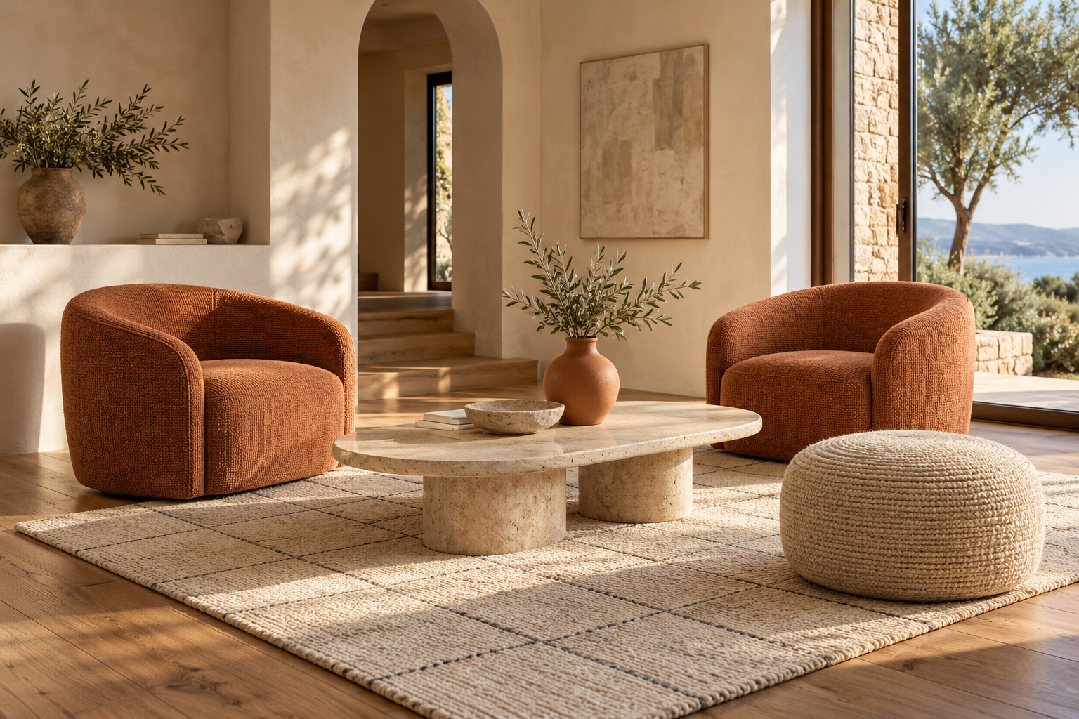 L’angolo conversazione in terracotta