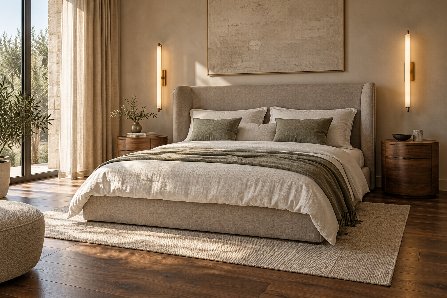 Una notte contemporanea in noce e lino
